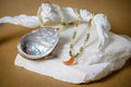 Peach Moonstone moon Necklace