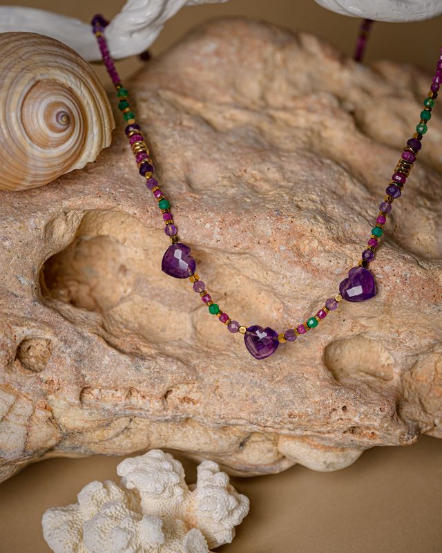 Amethyst heart neckalce