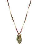 Fatima hand with Labradorite stone