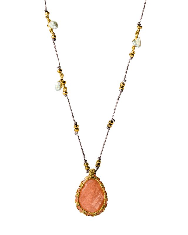 Peach Moonstone necklace