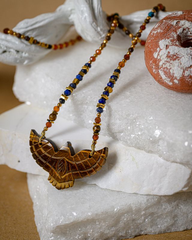Tiger's Eye Eagle Necklace