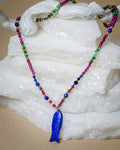 Lapis Lazuli fish necklace short length