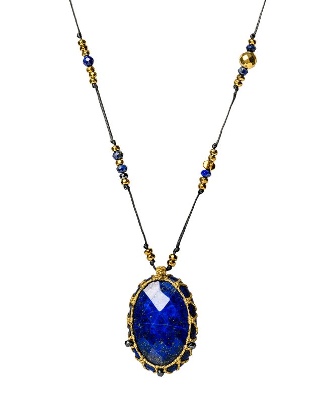 Lapis Lazuli bold long adjustable necklace