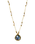 Labradorite Pearl Necklace drop shape