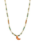 Peach Moonstone moon Necklace