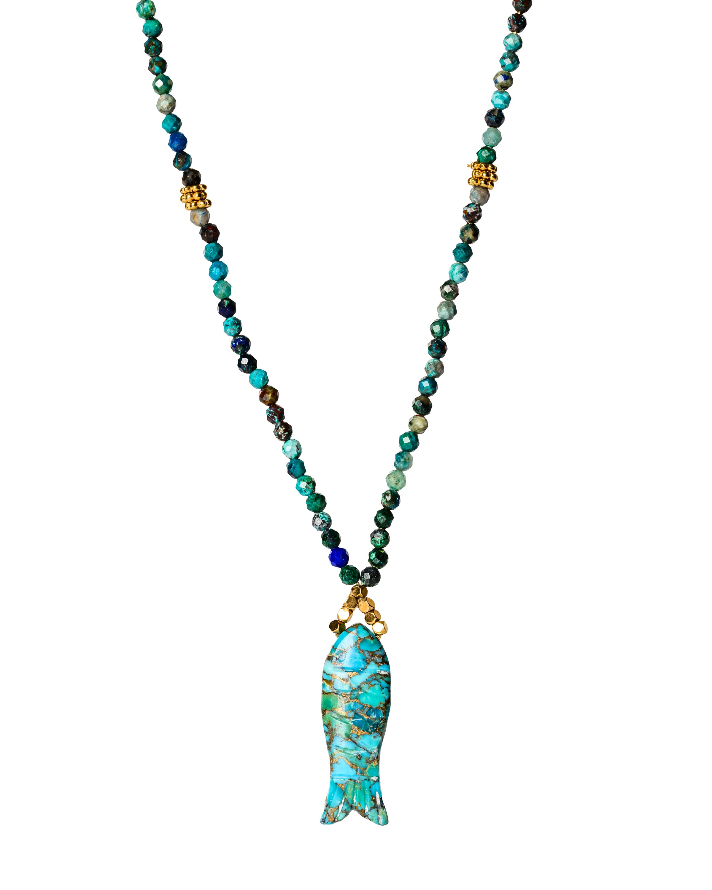 Long Turquoise fish neckalace