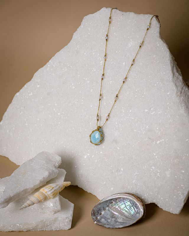 Larimar adjustable neckalce