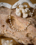 Irregular Pearls neckace with gold plated hematite