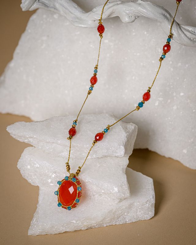 Carnelian Apatite necklace