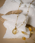 Citrine adjustable necklace with pearls