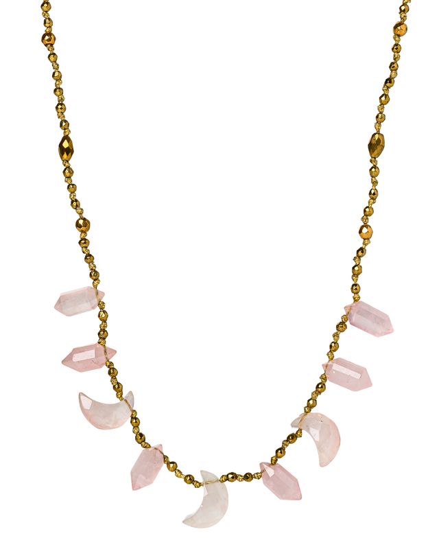 Pink Quartz Moon necklace
