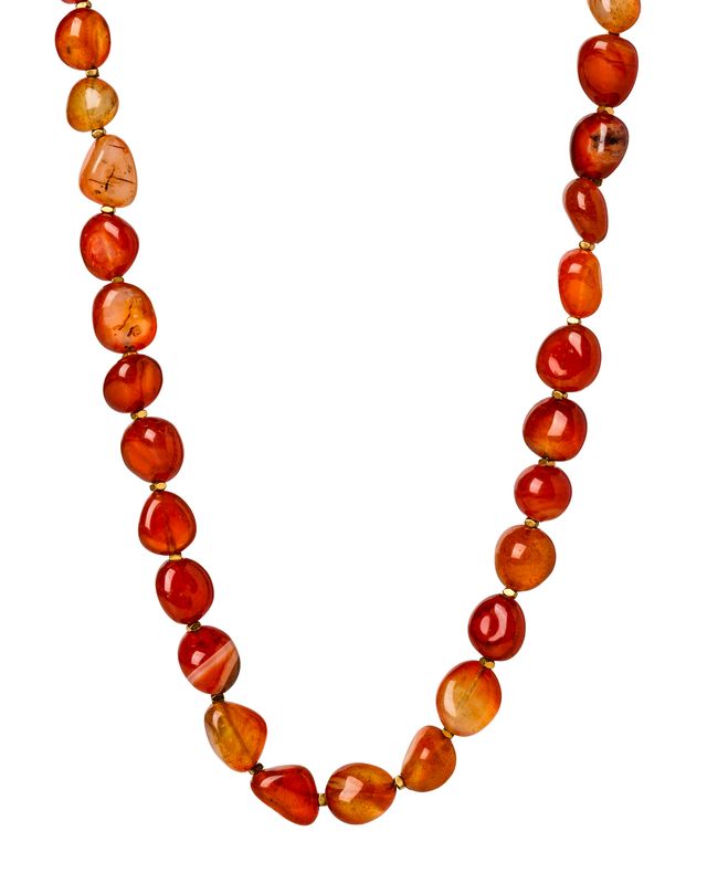 Carnelian short necklace with big stones