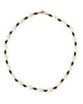 Irregular Pearl short Necklace with Black Onyx beads