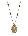 Smoky Quartz big oval long necklace