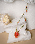 Carnelian neckalce with amazonite
