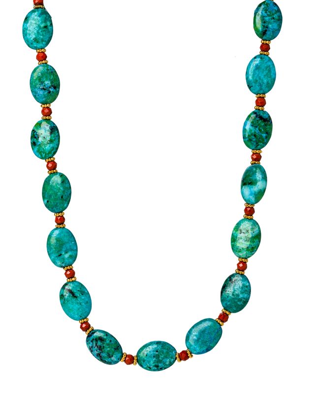 Chrysocolla and Red Jasper short necklace