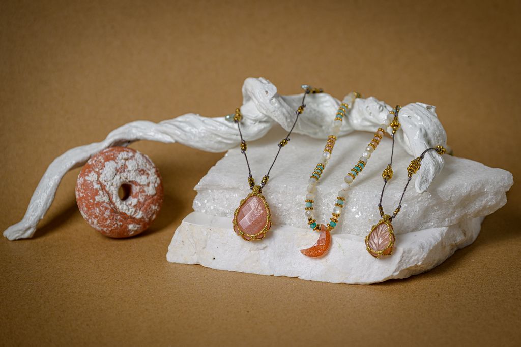 Peach Moonstone necklace