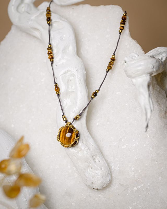 Tiger's Eye hexagon Necklace