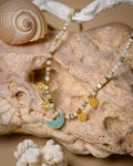 Amazonite half moon necklace boho style