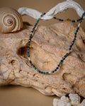 Azurite short necklace with pearls