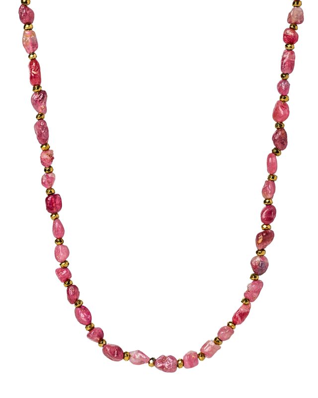 Pink tourmaline short neckalce