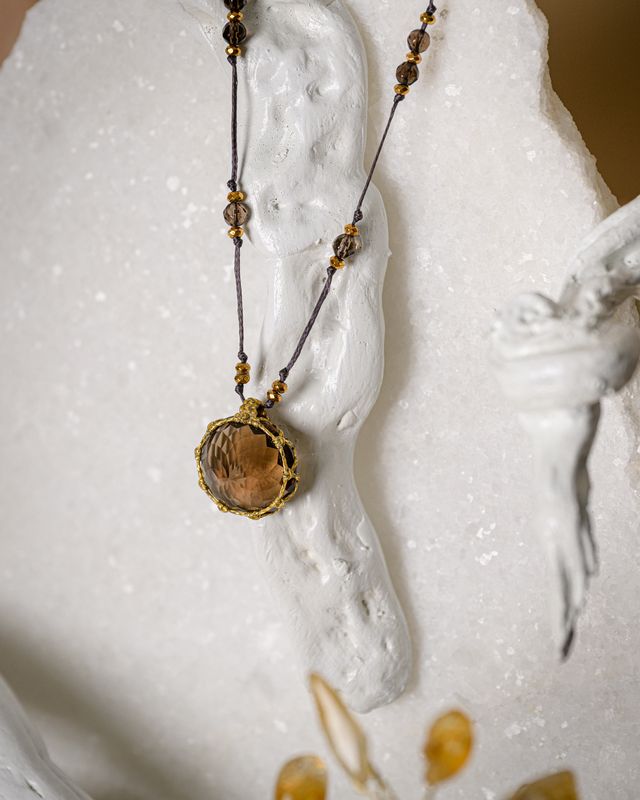 Round Smoky Quartz Necklace