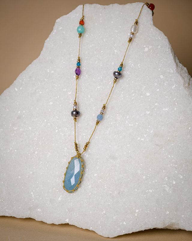 Aquamarine long Colorful