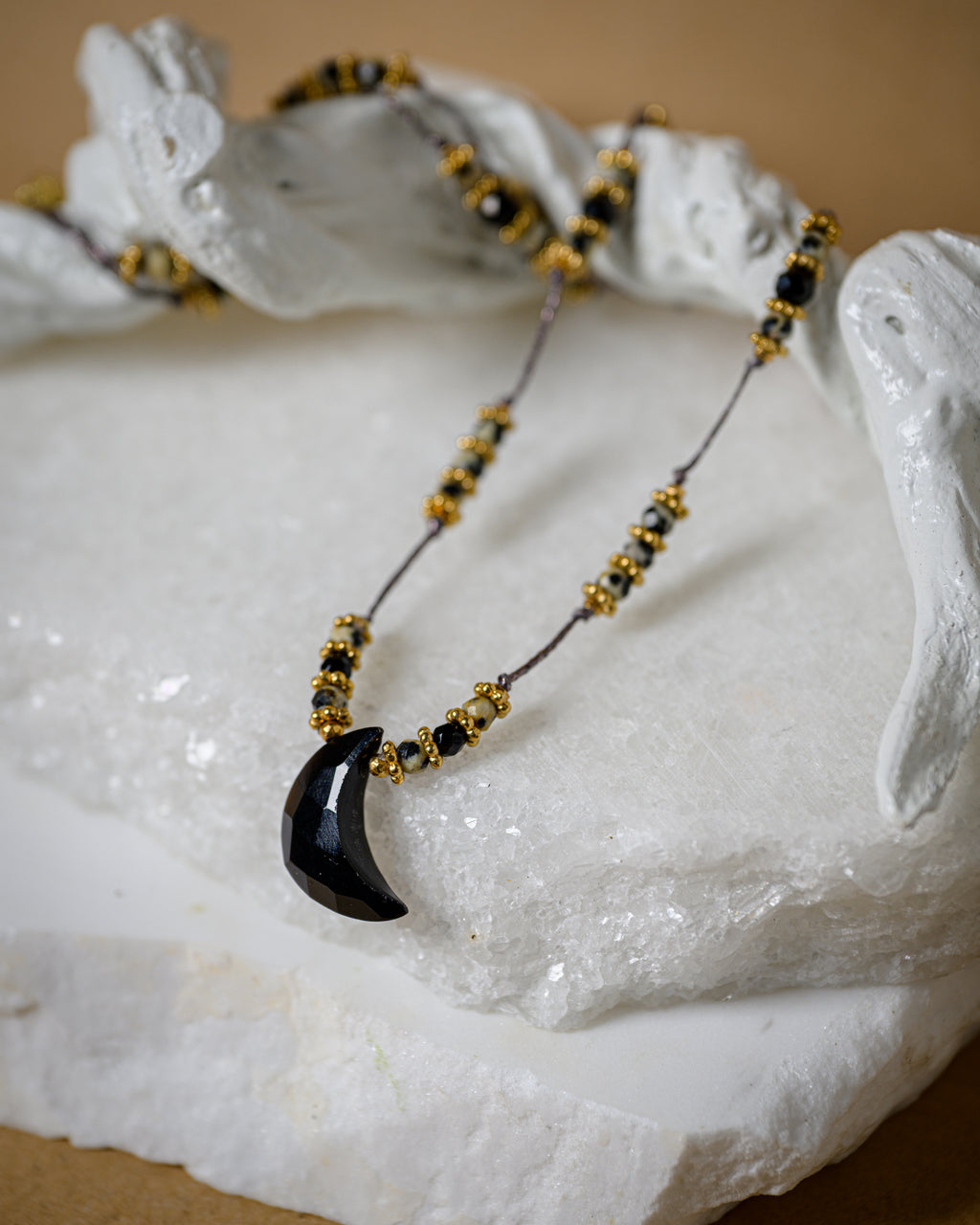Black Onyx Moon light Necklace
