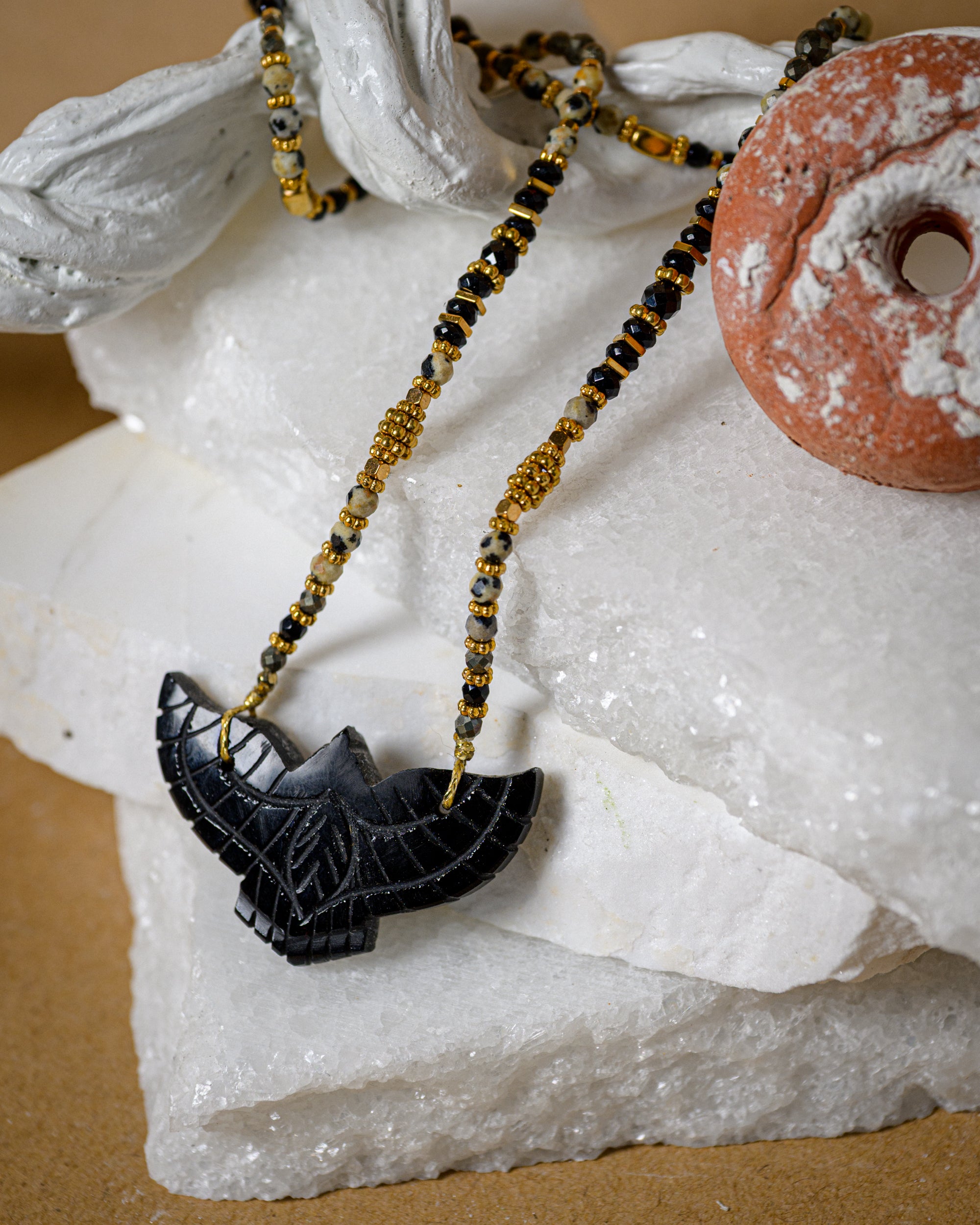 Black Onyx Eagle Necklace