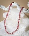 Pink tourmaline short neckalce