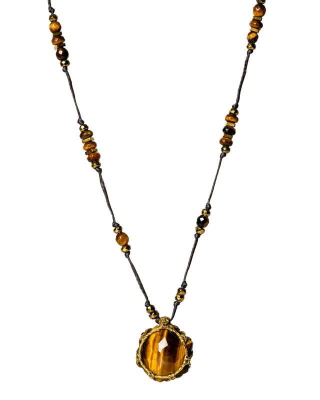 Tiger's Eye hexagon Necklace