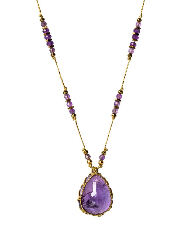 Amethyst long and adjustable Necklace