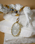 Grey Moonstone Flower Necklace