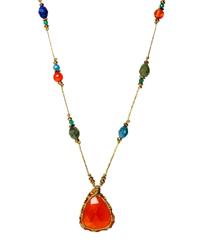 Carnelian colorful and adjustable long Necklace