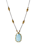 Aquamarine simple long Necklace