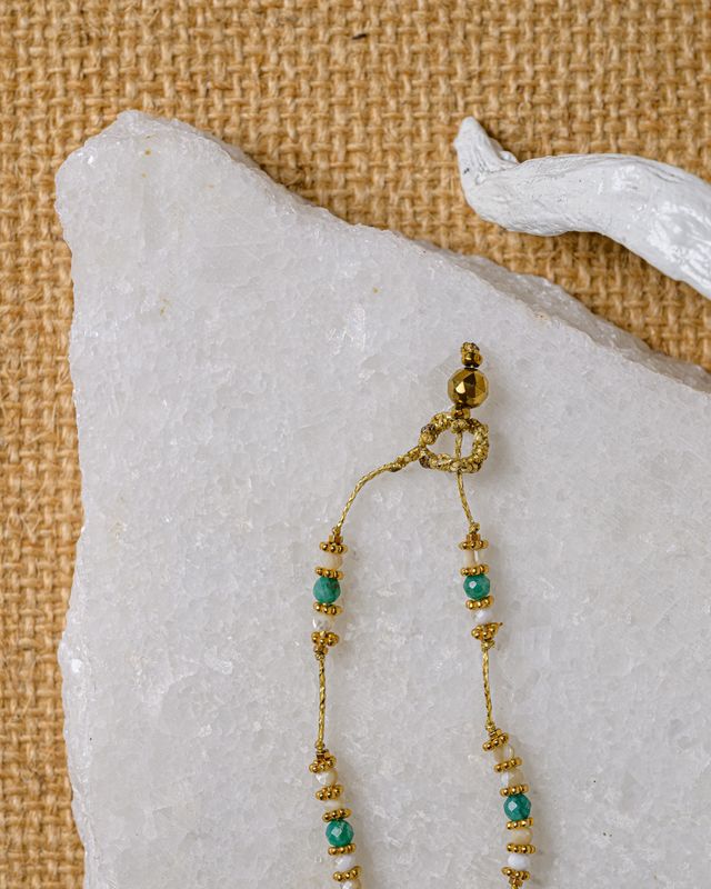 Citrine short Necklace with Pearls
