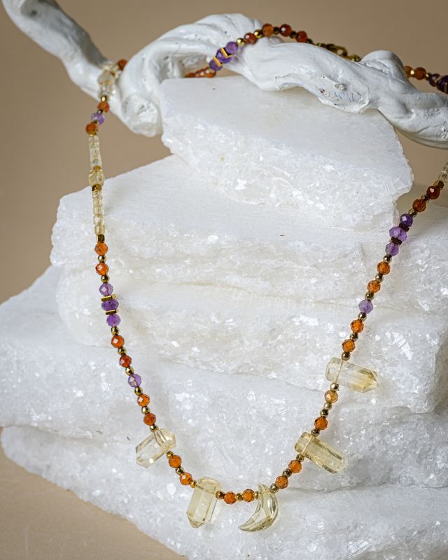 Citrine moon necklace