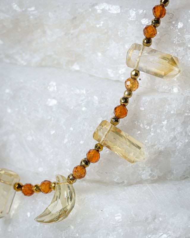 Citrine moon necklace