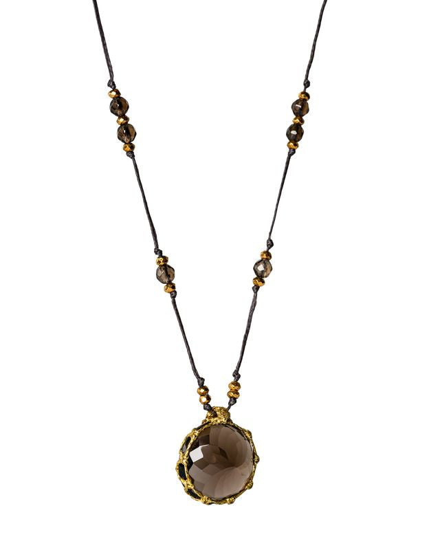 Round Smoky Quartz Necklace