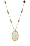 Grey Moonstone Flower Necklace