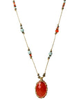 Carnelian neckalce with amazonite